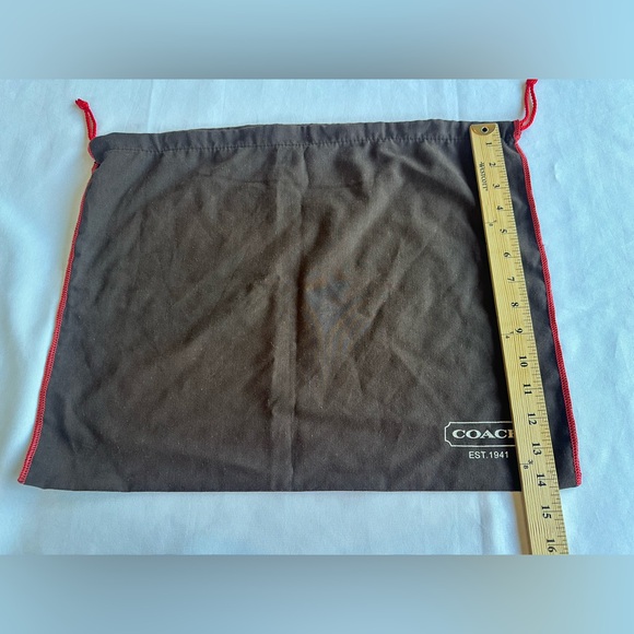 Coach Brown with Red Drawstring Dust Bag Size 18.5”x15” - Picture 8 of 8